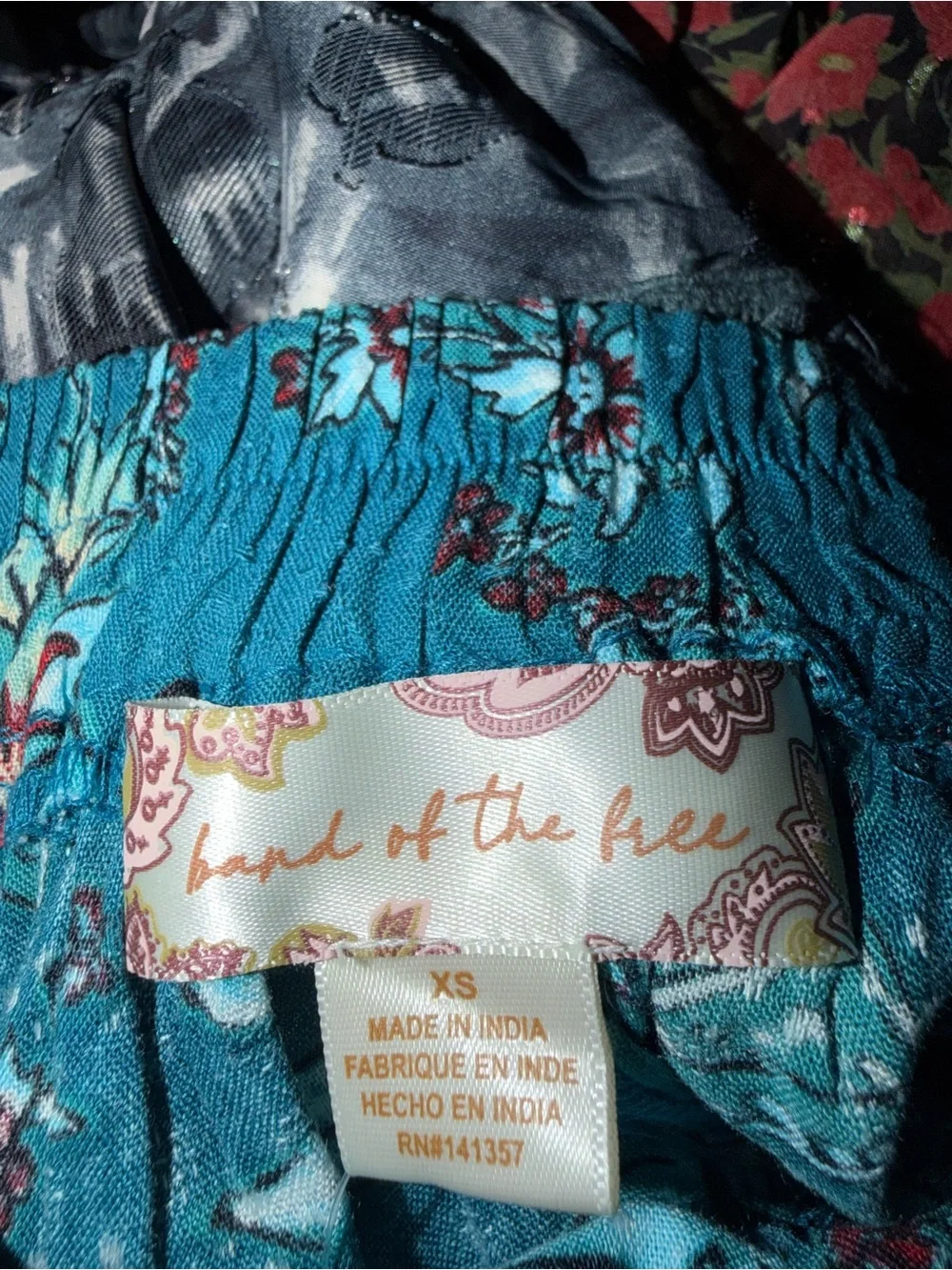 Band of the Free Women's Teal Floral Sarong Wrap. Sz XS - NWT